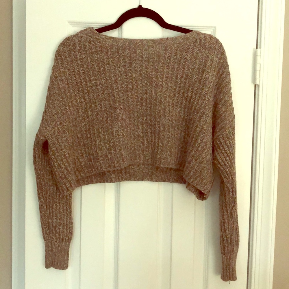 American Eagle brown crop sweater XS